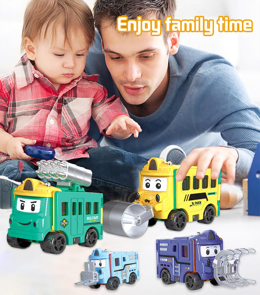 💖🚗Macchina giocattolo trasformabile per bambini🚧Regalo camion da costruzione✨