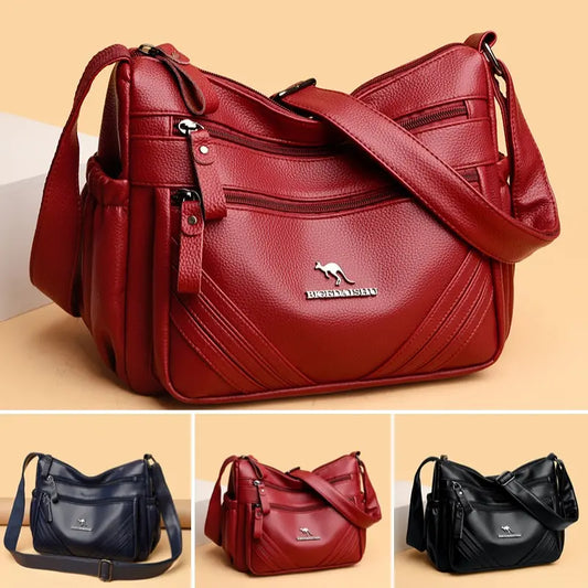 🔥Nova mala de senhora estilo 2025 com vários bolsos, grande capacidade, pode ser usada ao ombro ou transversalmente.