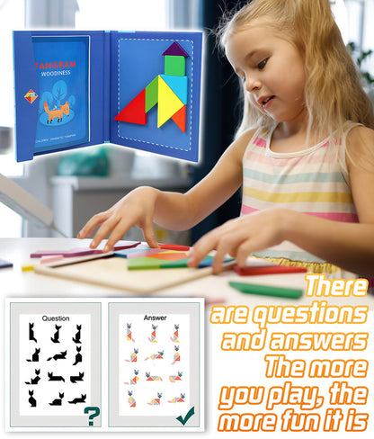 Puzzle magnético e cubo de brinquedo para crianças 🧩🧸 Brinquedo educativo para desenvolver competências geométricas em crianças 👶✨