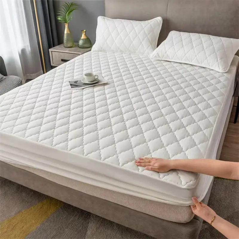 【180*200cm】🛏Capa de colchão impermeável com forro em lã e fixadores em algodão, ideal para o quarto.
