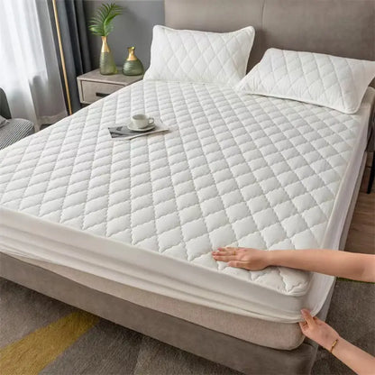 【180*200cm】🛏Capa de colchão impermeável com forro em lã e fixadores em algodão, ideal para o quarto.