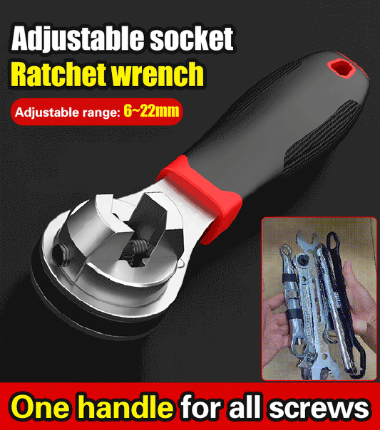 ⚙️🔧Chave de roquete ajustável de 6-22 mm, chave de bocas multifunções.