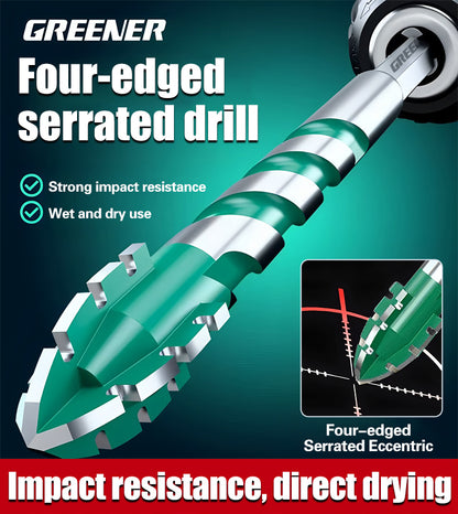【6+8+10+12mm】【10 PZ】Punta universale per trapano con 4 bordi seghettati per aprire e allargare i fori