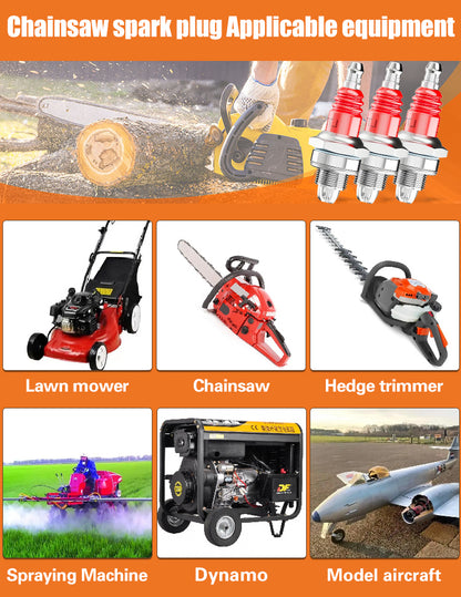 【2 peças/5 peças】🚗🧰 Vela de ignição para serra elétrica/cortador de relva (com chave inglesa)