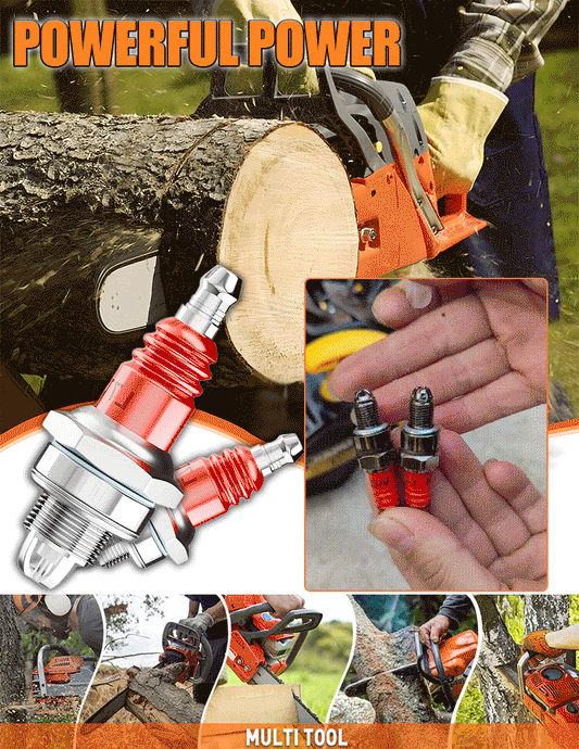 【2/4/6 peças】🔥Vela de ignição L7T de três garras para motosserras. Universal para motosserras a gasolina de dois tempos, corta-relva e aparadores de sebes.