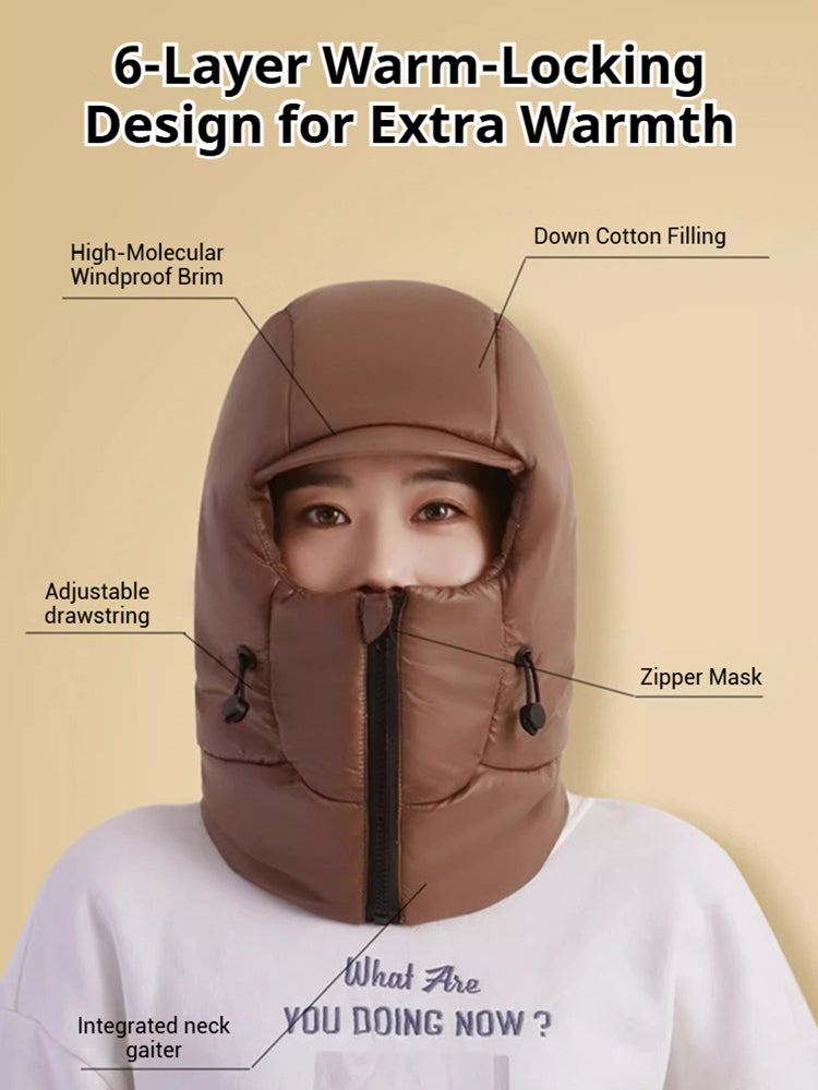❄️🔥Touca de inverno quente, proteção facial e auricular para ciclistas/motociclistas com protetor de pescoço - tudo em um, ferramenta reforçada para atividades ao ar livre e resistente ao frio.