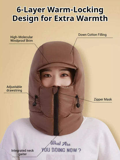 ❄️🔥Touca de inverno quente, proteção facial e auricular para ciclistas/motociclistas com protetor de pescoço - tudo em um, ferramenta reforçada para atividades ao ar livre e resistente ao frio.