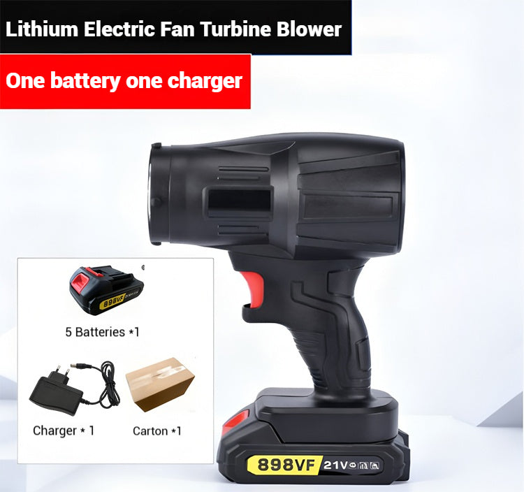 Soprador elétrico sem fios com bateria de lítio: ventilador industrial potente e de alta potência, com sopro rápido e eficiente.