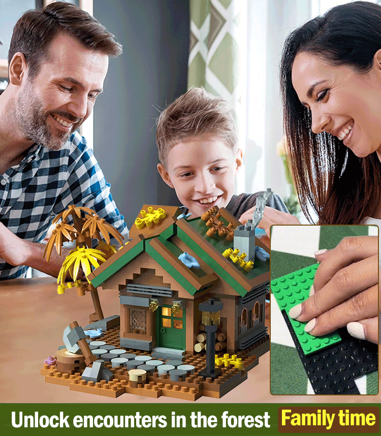 🏠✨ Brinquedo construtivo para crianças – casa na floresta compatível com LEGO!