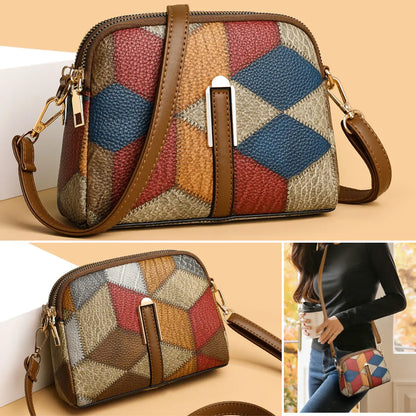👜Nova Bolsa Transversal Xadrez Color Block da Moda 2025 para Mulher