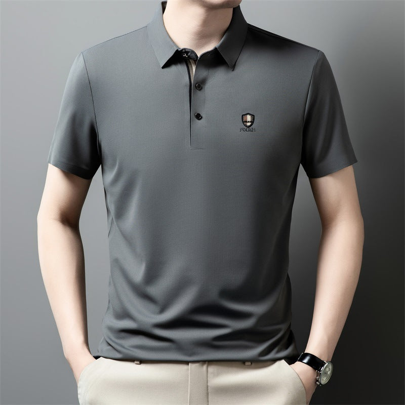 【M-4XL】Nuova polo casual a mezza manica con risvolto in seta ghiacciata estiva 2025