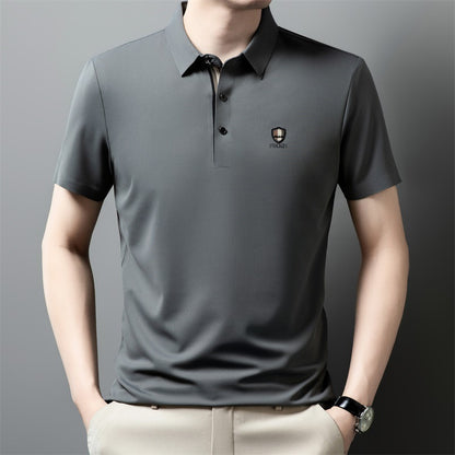 【M-4XL】Nuova polo casual a mezza manica con risvolto in seta ghiacciata estiva 2025