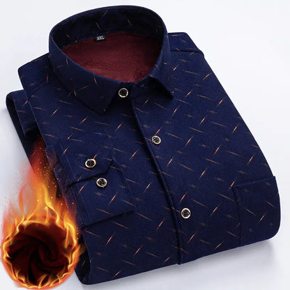 👔【Tamanhos L-5XL】A nova camisa térmica de veludo dupla face para homem para o outono e inverno é moderna e versátil.