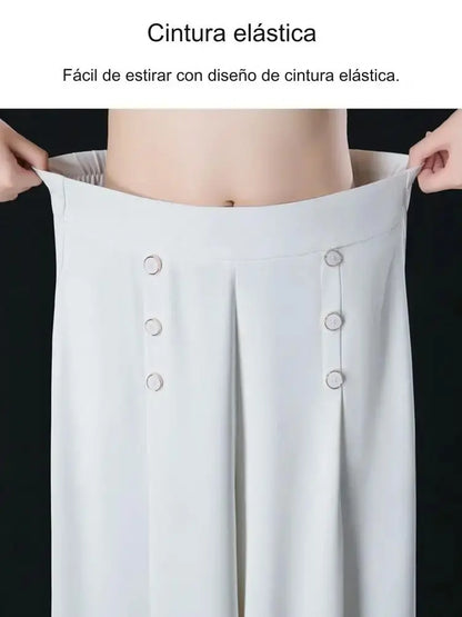 💖【M-5XL】Saia feminina moderna com drapeado, cintura subida e pernas largas