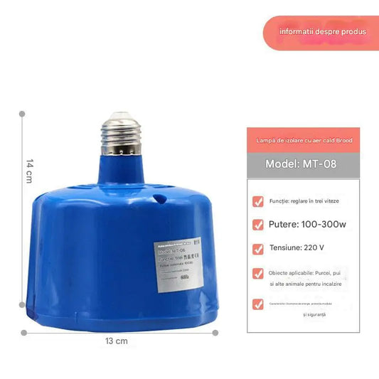 Lâmpada de aquecimento inteligente com temperatura constante para criação de animais de estimação.