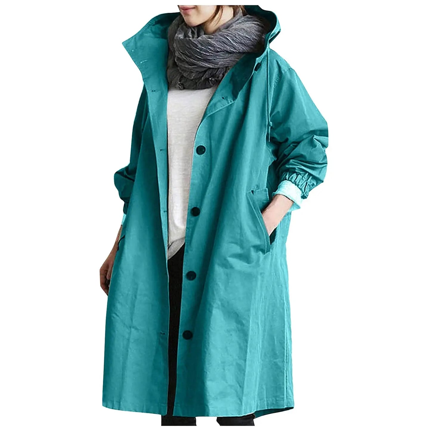 【Novos produtos para o outono e inverno】Casaco corta-vento casual de comprimento médio