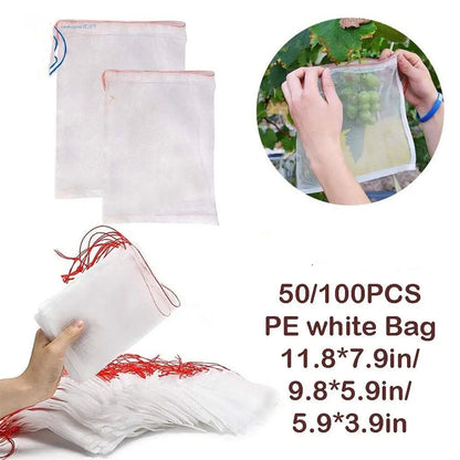 【50 peças】Rede contra insetos para moscas da fruta, rede de proteção para árvores e pássaros, sacos de rede para jardim para proteger flores, plantas, frutas e legumes