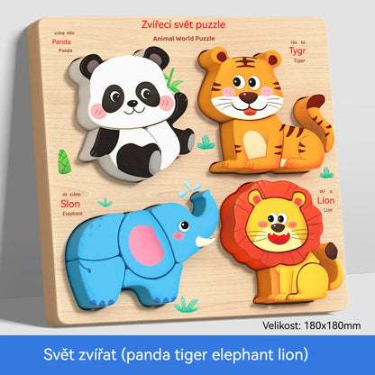 👧🏻🧩 Puzzle 3D em madeira Montessori para educação infantil