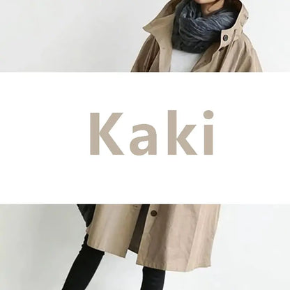 【Novos produtos para o outono e inverno】Casaco corta-vento casual de comprimento médio