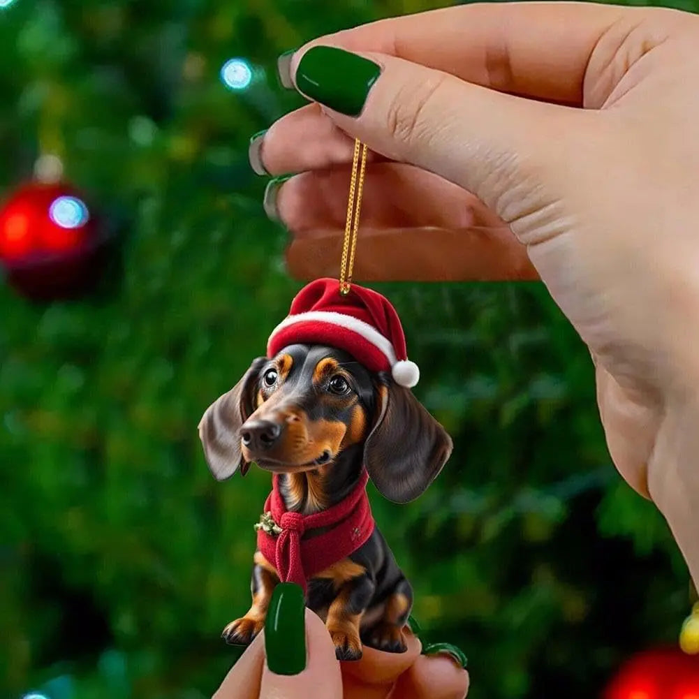 🎄【9/18 peças】🐕 Enfeites de Natal em forma de cãozinho