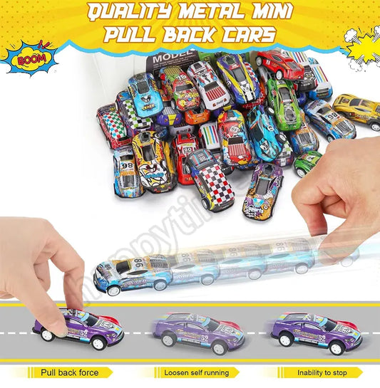 🥳【SCONTO DEL 30%】【30 pezzi】Macchinina giocattolo inerziale colorata per bambini, dotata di scatola portaoggetti!