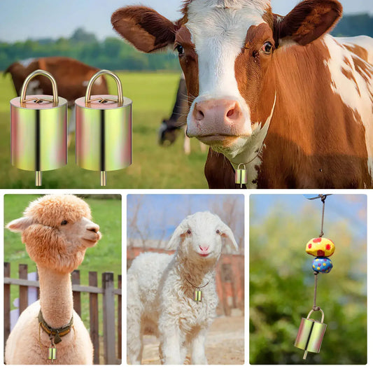 🐂【Confezione da 10】Campanelli in bronzo per radunare bovini, cavalli e pecore, il forte suono dei campanacci del bestiame si diffonde sempre più lontano.