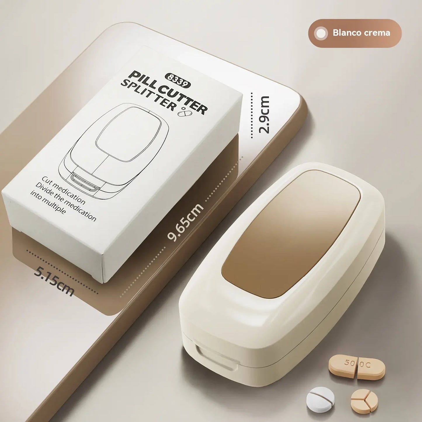 💊Cortador de medicamentos multifuncional para armazenar e cortar medicamentos.