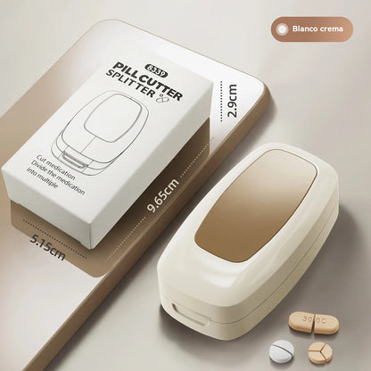 💊Cortador de medicamentos multifuncional para armazenar e cortar medicamentos.