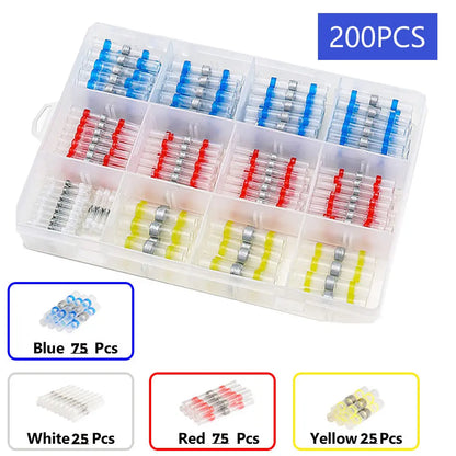🔥🔥【100/200 pezzi】 Kit di connettori per cavi con manicotto di saldatura termoretraibile, guaina di riparazione per rottura cavi multifunzionale