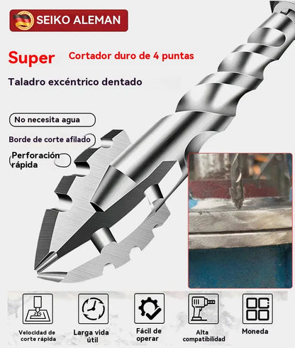 🥇【3+4+5+6+8+10+12+14+16mm】Broca excêntrica de aço tungsténio superduro de sétima geração com bordo serrilhado