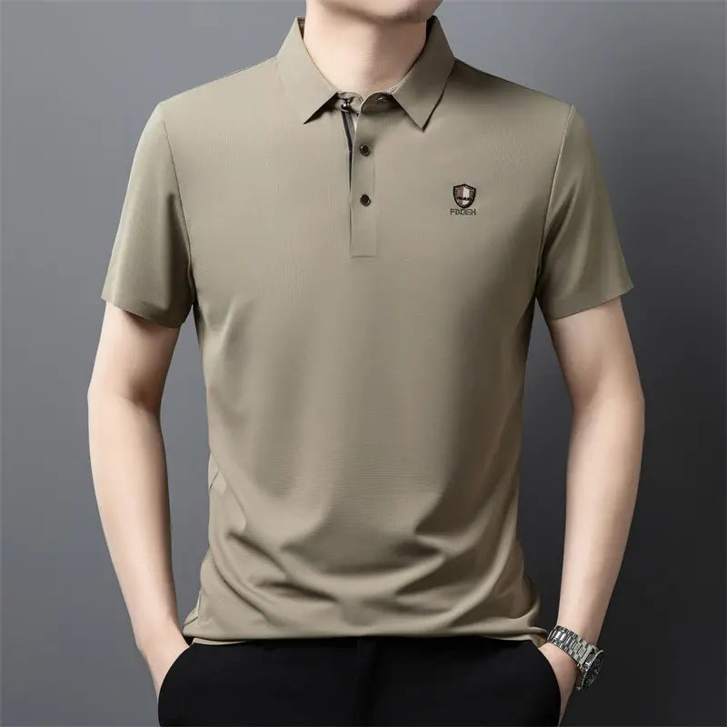 【M-4XL】Nuova polo casual a mezza manica con risvolto in seta ghiacciata estiva 2025