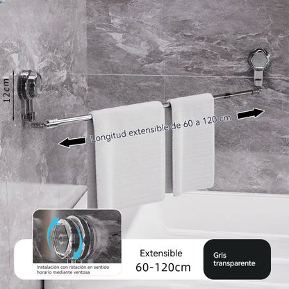🚿✨ Suporte de toalha ajustável com ventosa: sem necessidade de furar, sem danos e com uma aderência confortável.