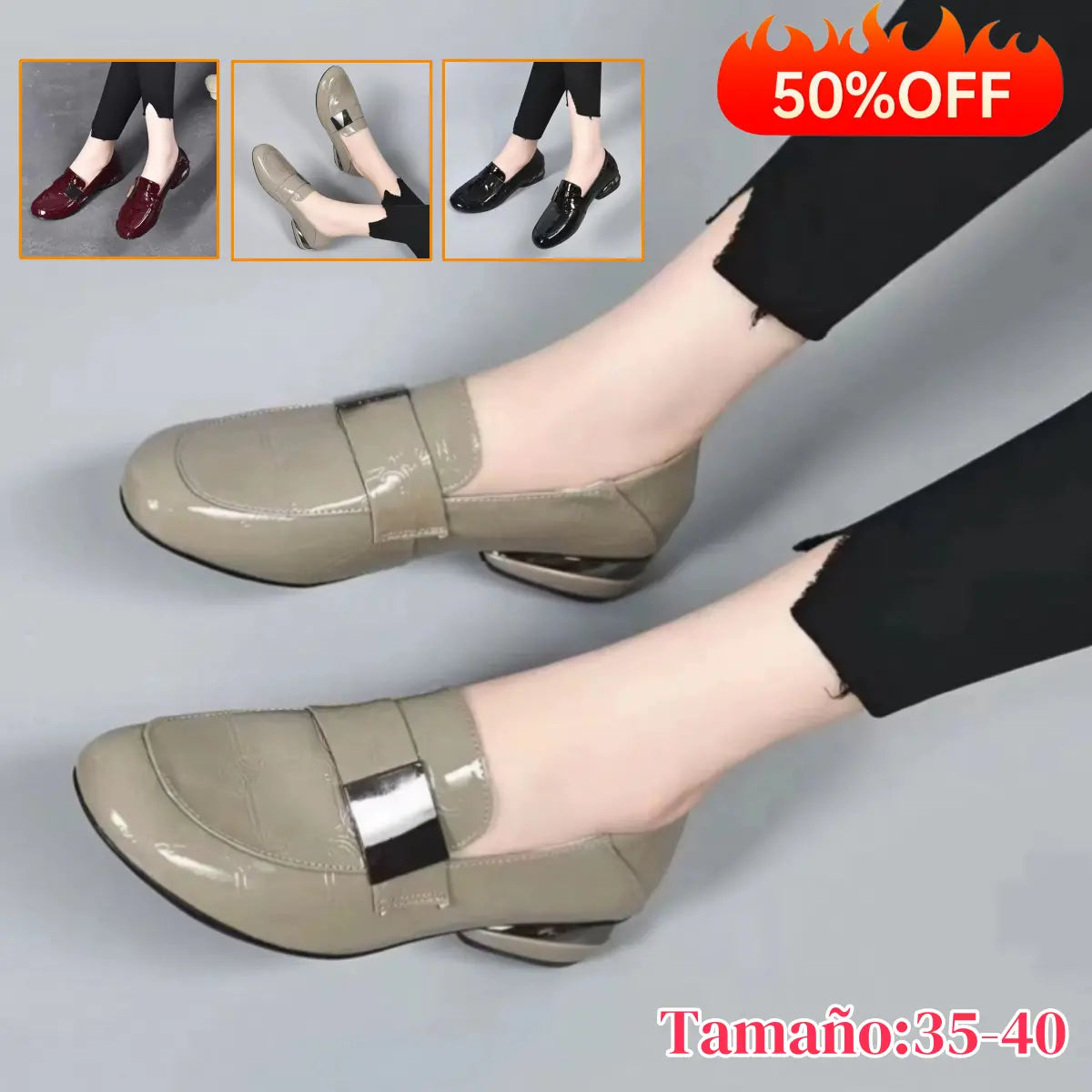 【Tamanhos 35-41】 Novos Sapatos de Mulher em Pele Brilhante, Versáteis e Modernos para 2026