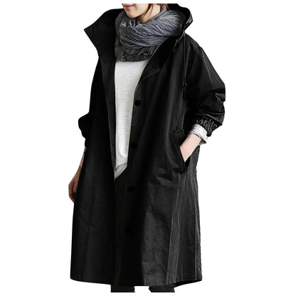 【Novos produtos para o outono e inverno】Casaco corta-vento casual de comprimento médio
