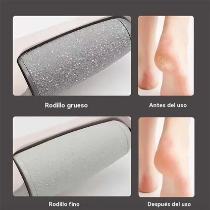 ✨Rolo elétrico para calcanhares – remove a pele áspera e alisa os pés, com 2 cabeças intercambiáveis + USB✨