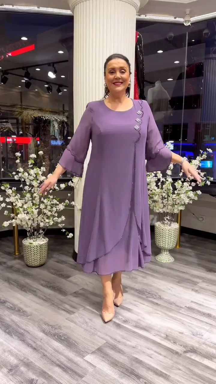 【S-5XL】❤️Vestidos de chiffon de alta qualidade, lançamento de 2025