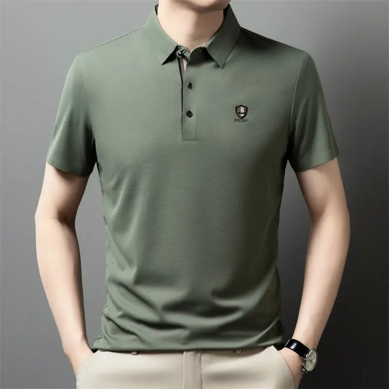 【M-4XL】Nuova polo casual a mezza manica con risvolto in seta ghiacciata estiva 2025