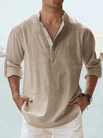 🔥【Acquista 1 e ricevi 1 gratis】【S-5XL】Camicia casual da uomo in cotone e lino a maniche lunghe