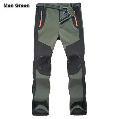【💥Alta qualidade】【S-5XL】Calças de caminhada para homem, macias, impermeáveis, à prova de vento, respiráveis, quentes e grossas, feitas de lã para desportos ao ar livre.