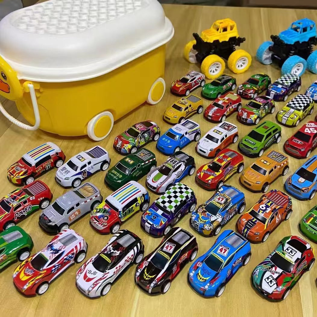 🥳【SCONTO DEL 30%】【30 pezzi】Macchinina giocattolo inerziale colorata per bambini, dotata di scatola portaoggetti!