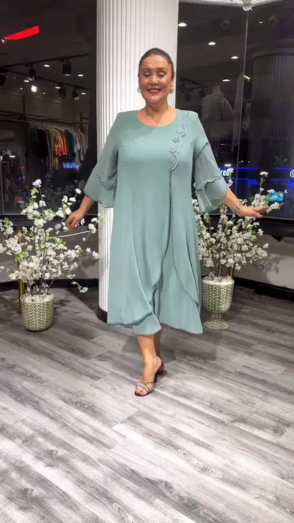 【S-5XL】❤️Vestidos de chiffon de alta qualidade, lançamento de 2025