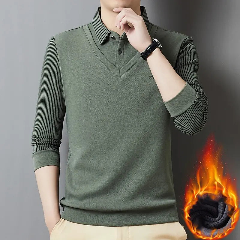 🔥【M-4XL】Conjunto masculino premium de caxemira, duas peças, quente e aconchegante.