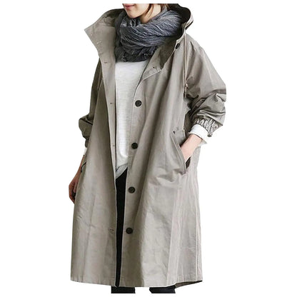 【Novos produtos para o outono e inverno】Casaco corta-vento casual de comprimento médio