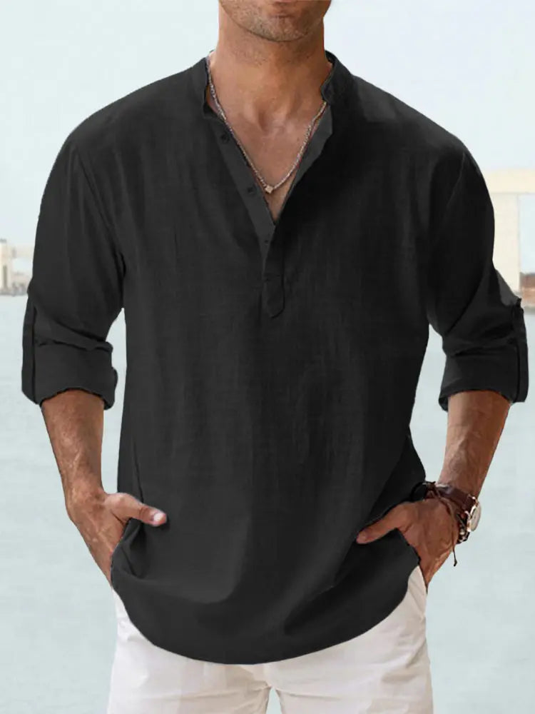 🔥【Acquista 1 e ricevi 1 gratis】【S-5XL】Camicia casual da uomo in cotone e lino a maniche lunghe