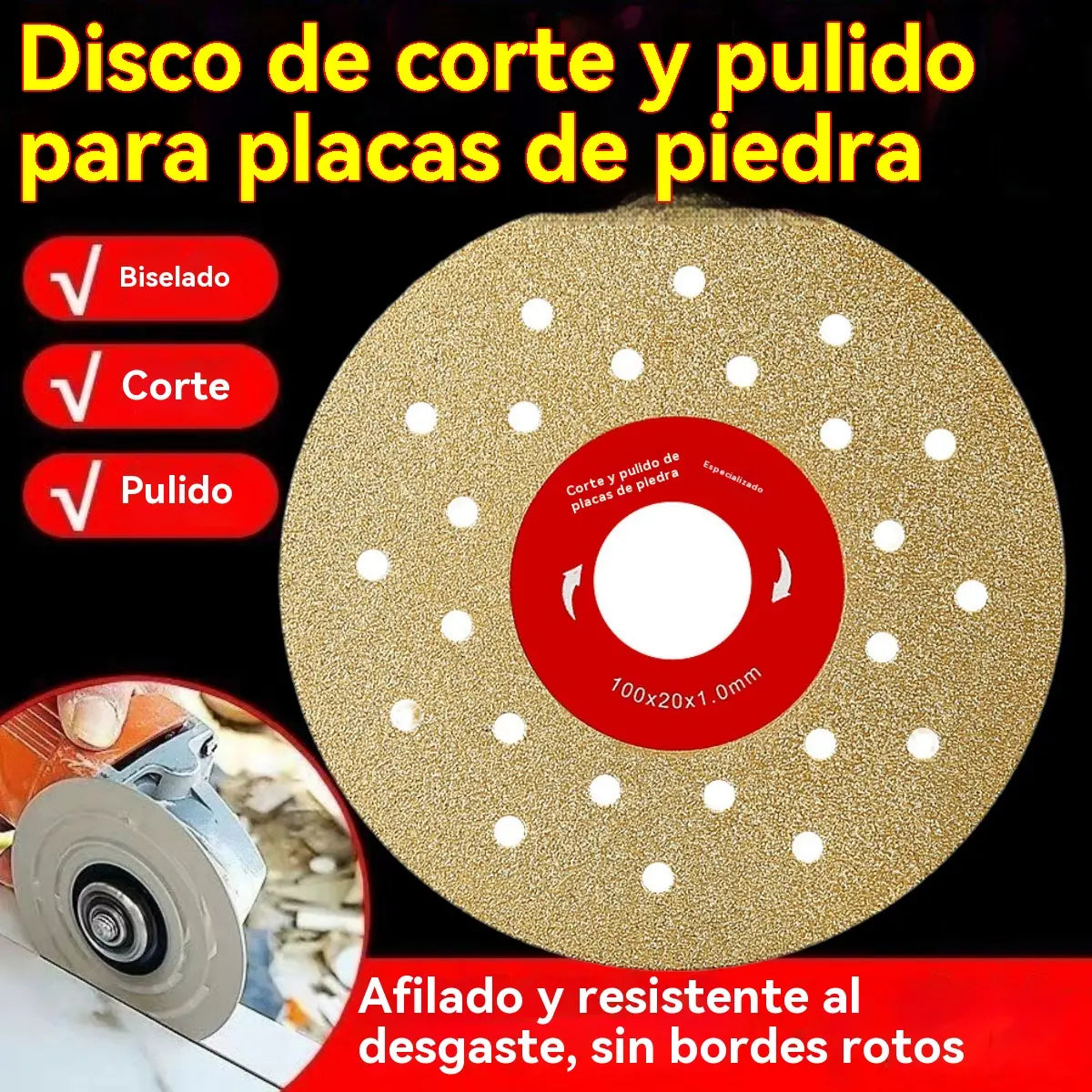 【🔥Compre 3 e leve 6 grátis】【3/6/9 peças】Peças de corte especiais para lajes de rocha, de utilização dupla para aparar e polir azulejos cerâmicos.