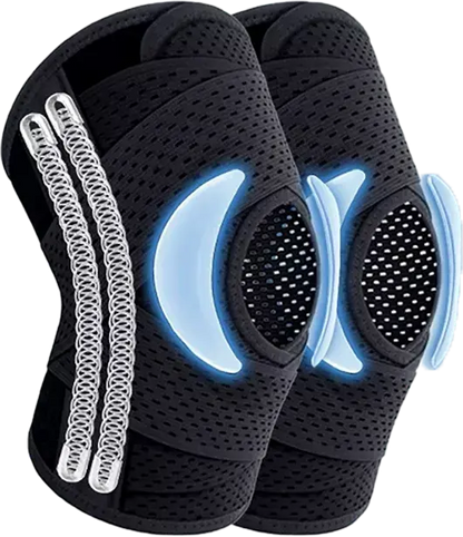 🦵【2 pezzi 1 paio】 Ginocchiere a doppia molla, adatte per corsa, ciclismo, gioco con palla e altri sport