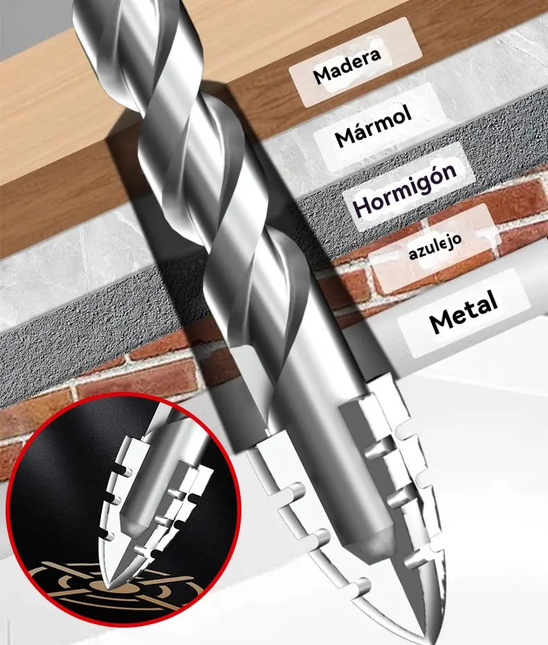 🥇【3+4+5+6+8+10+12+14+16mm】Broca excêntrica de aço tungsténio superduro de sétima geração com bordo serrilhado