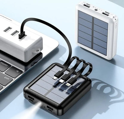 ⚡⚡Banco de energia solar portátil de grande capacidade e carregamento rápido de 20000mAh - Compatível com todas as tomadas