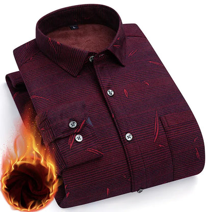 👔【Tamanhos L-5XL】A nova camisa térmica de veludo dupla face para homem para o outono e inverno é moderna e versátil.