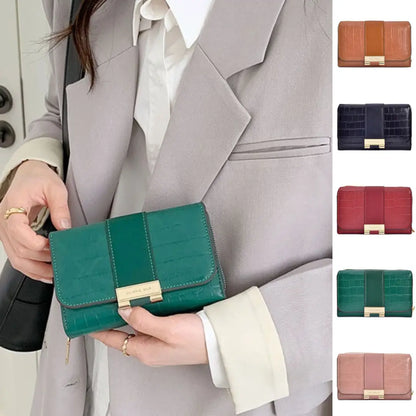 Nova carteira feminina multifuncional com estampado de crocodilo.